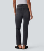 Halara Flex™ Jeans bootcut Casual Taille Haute Multiples Poches Lavés Élastiques et Tricotés Coupe