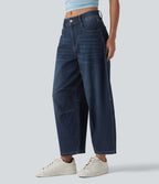 Jean Barrel 7/8 taille basse Halara Flex™ avec poches zippées