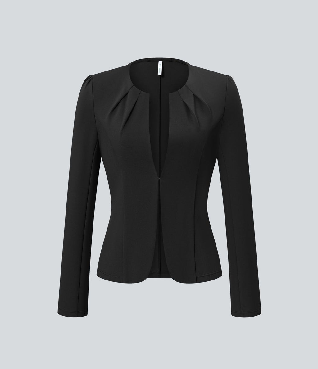 Blazer de travail col rond à agrafes