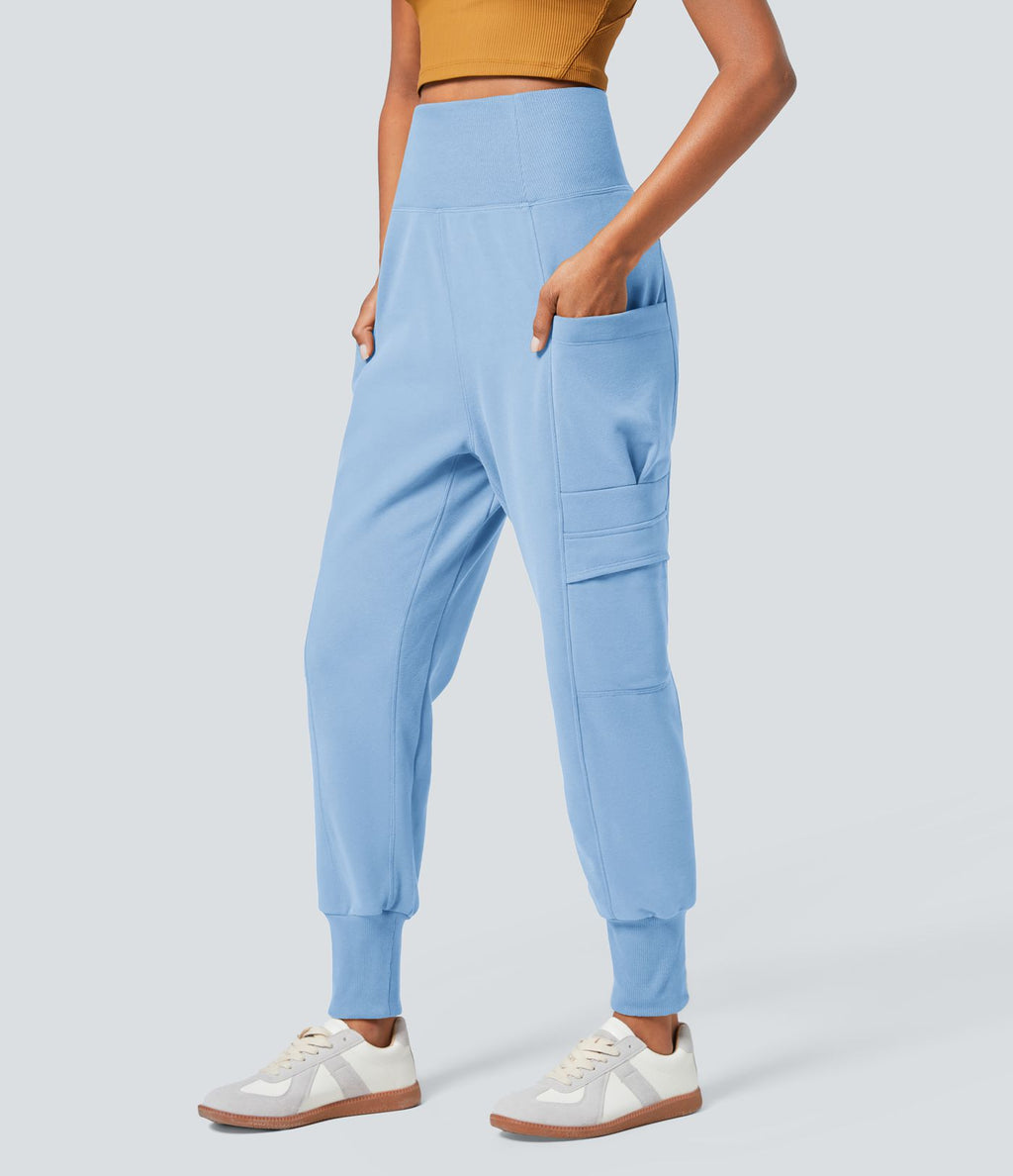Jogging jogging cargo sarouel en polaire taille haute avec poches multiples