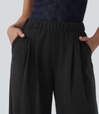 Jogging large décontracté taille mi-haute avec poches