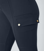 Pantalon cargo randonnée grande taille ajusté uni taille haute DayStretch avec poches zippées