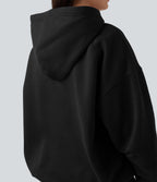 Sweat à capuche en coton molleton manches longues avec poches