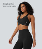 Brassière de sport entraînement Halara UltraSculpt™ soutien intermédiaire col V dos nageur bonnets A-C