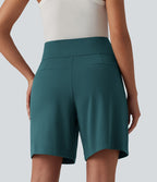 Short tailleur ample DayStretch taille haute 17,5 cm avec poches