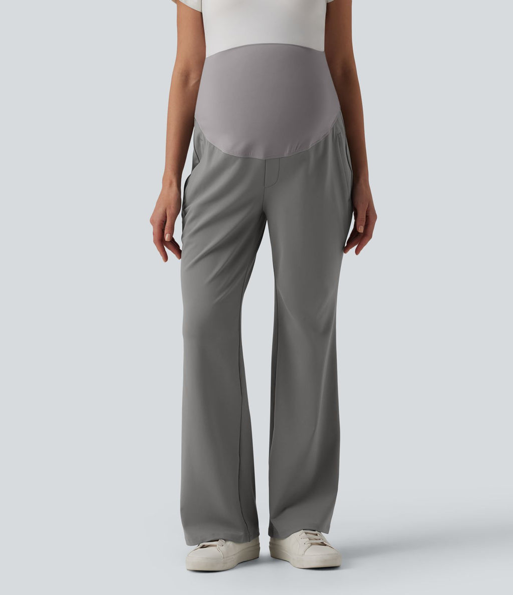 Halara Flex™ DayStretch Pantalon tailleur maternité évasé taille très haute avec poches zippées