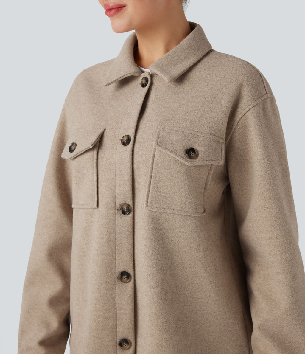 Veste décontractée en molleton manches longues avec poches