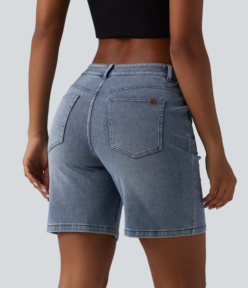 Short denim décontracté Halara Flex™ taille mi-haute 17,5 cm avec poches