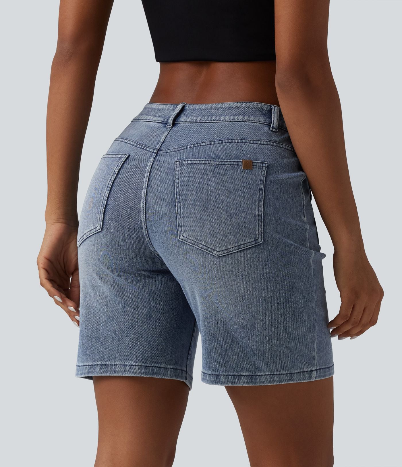 Short denim décontracté Halara Flex™ taille mi-haute 17,5 cm avec poches