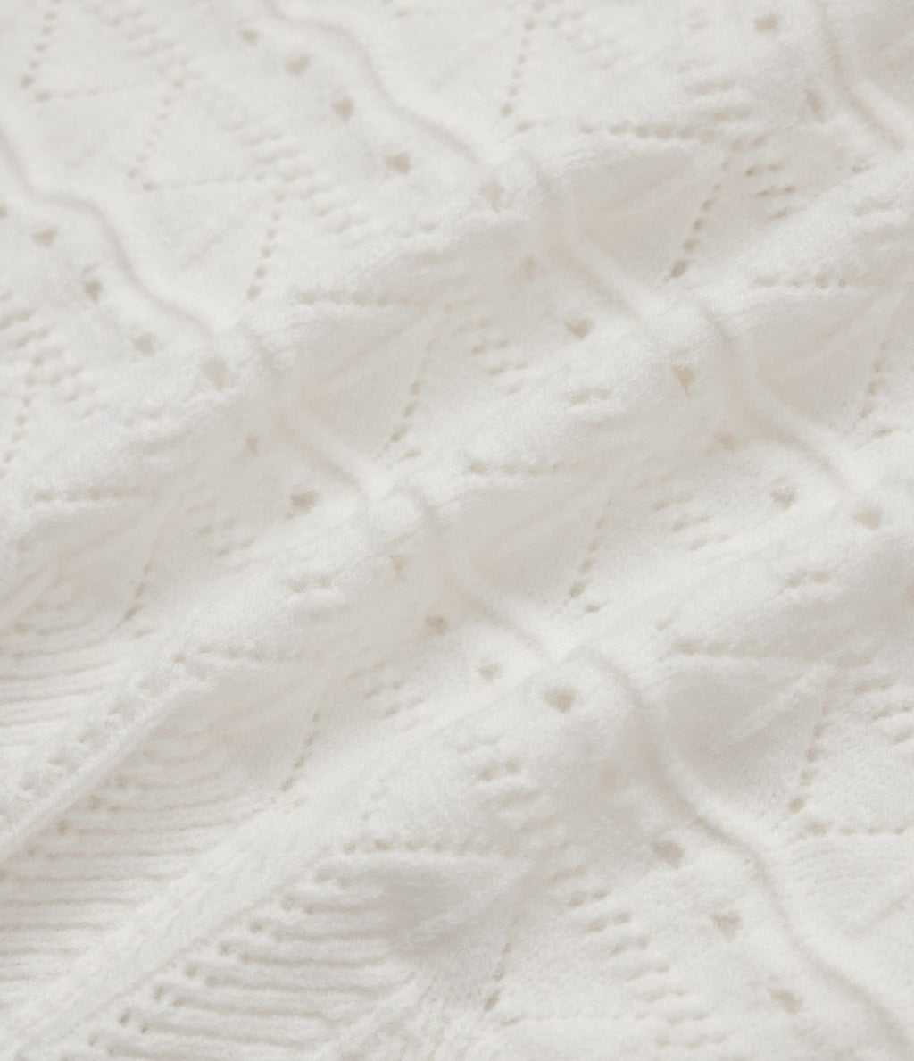 Jupe-pull décontractée 2-en-1 maille ajourée longueur genou taille haute avec poches