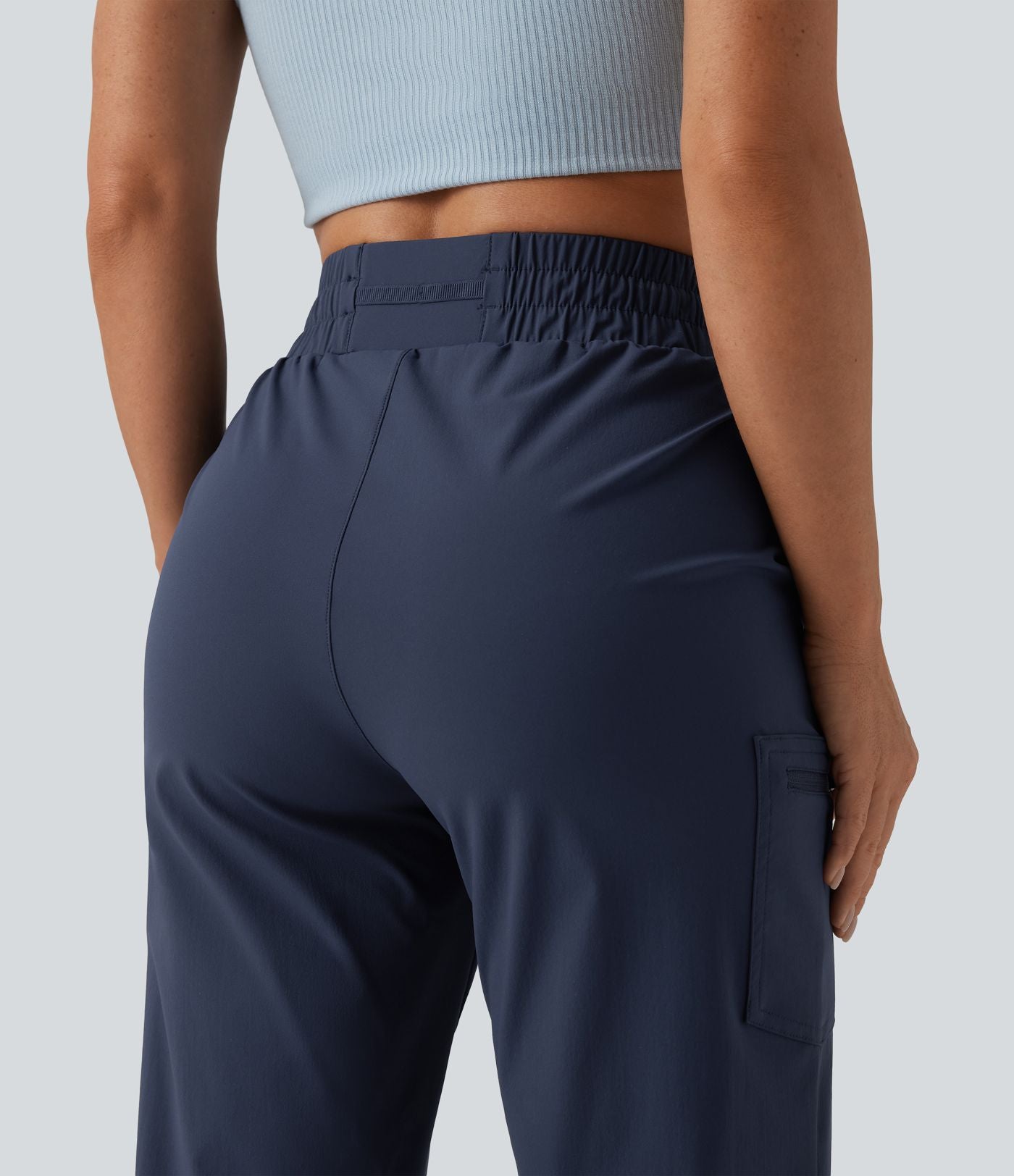 Jogging running taille mi-haute à cordon de serrage avec poches