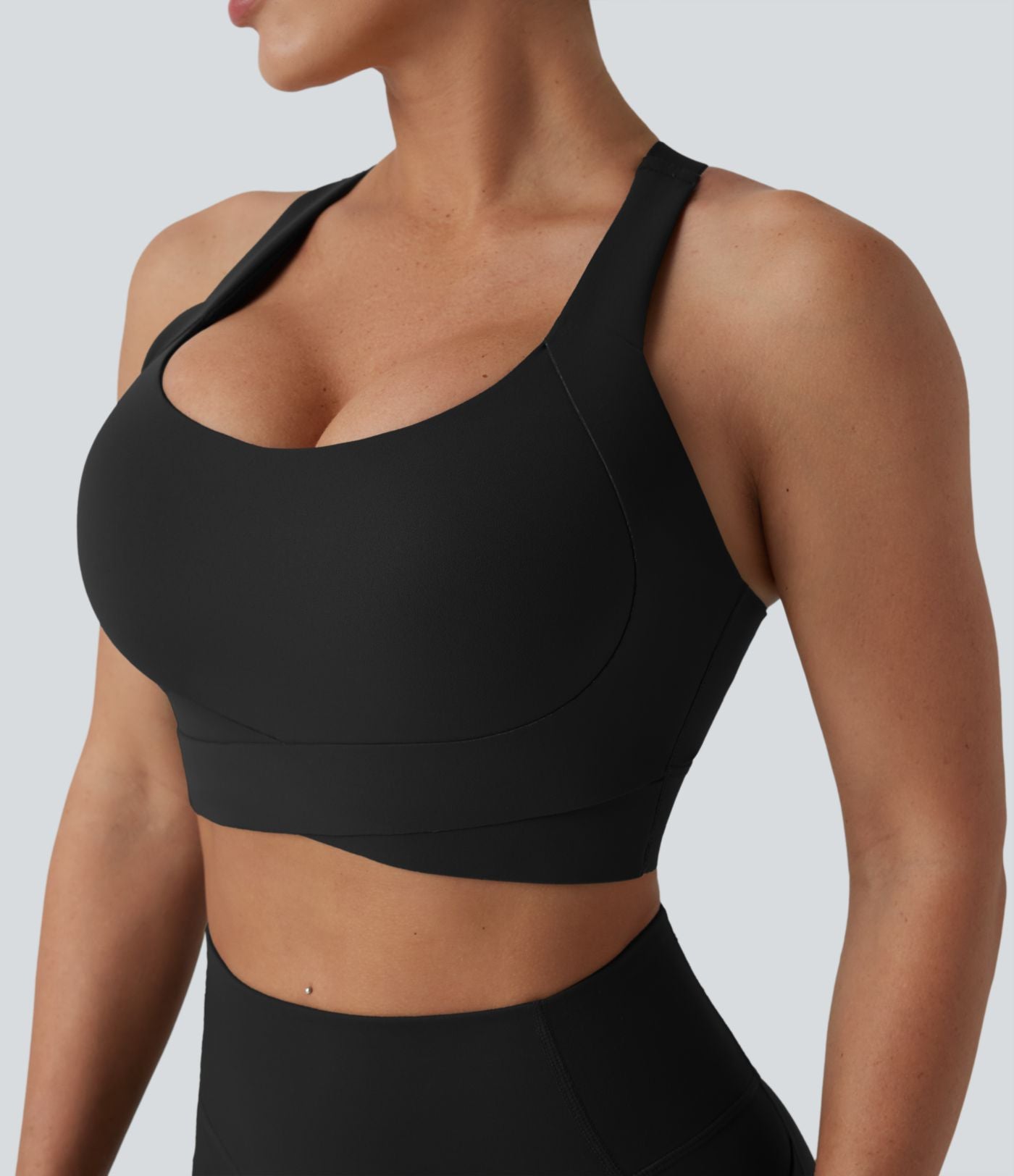 Brassière de sport push-up maintien moyen bretelles croisées ajustables Halara UltraSculpt™ bonnets E-G