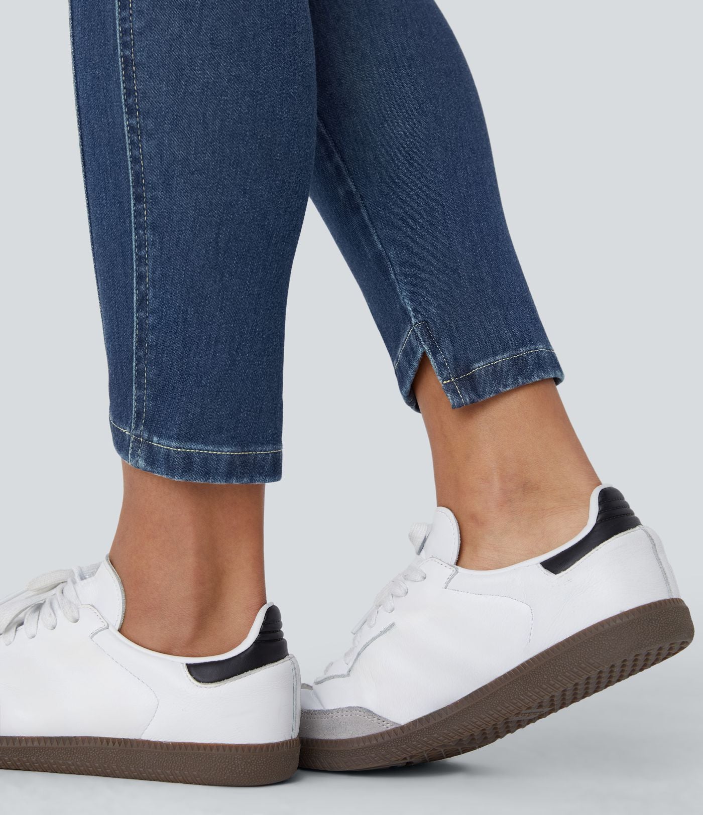 Jean skinny 7/8 décontracté taille basse Halara Flex™ avec poches zippées
