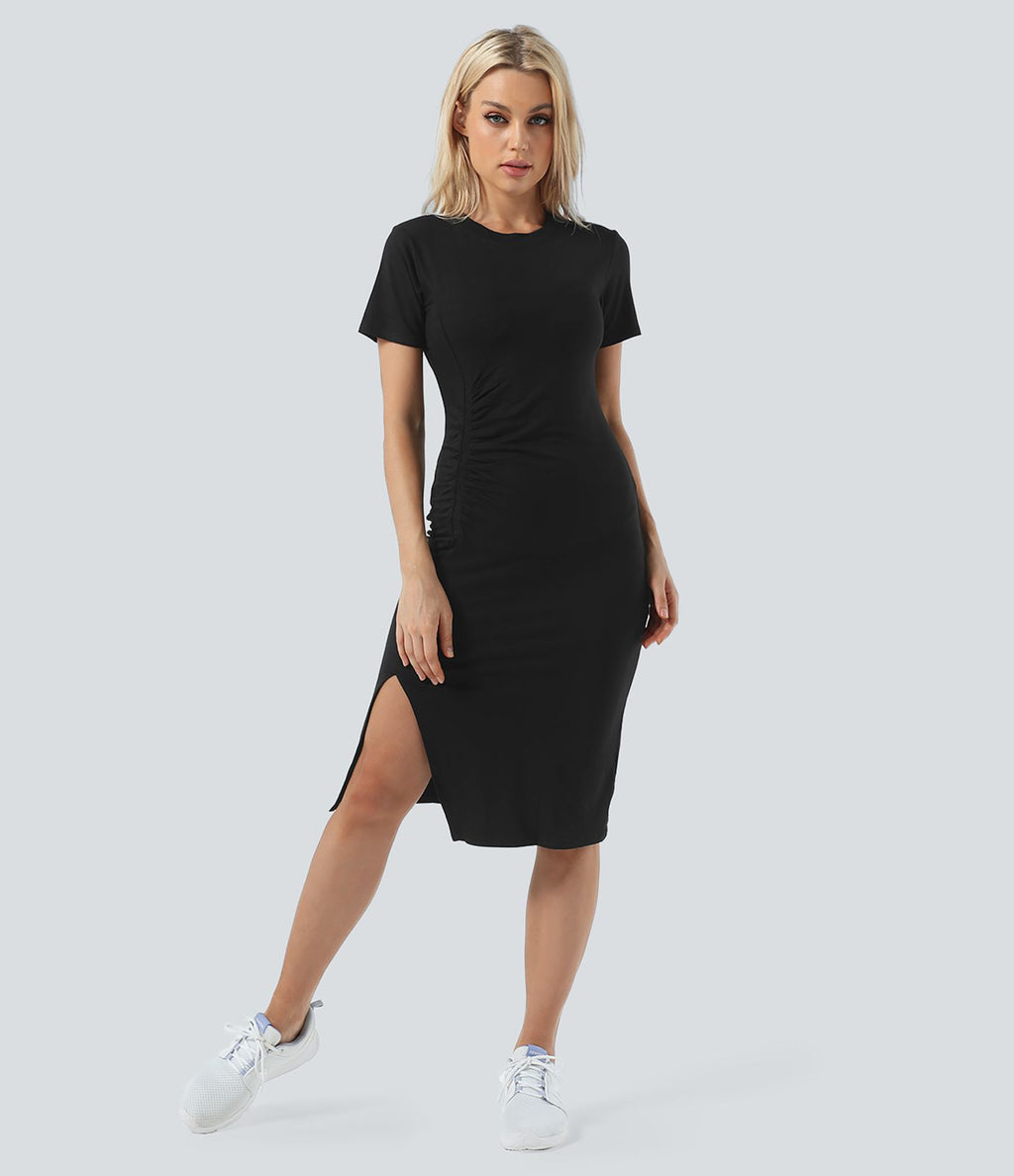 Robe Midi Chill Ruchée à Ourlet Fendu - Wonder