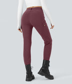 Pantalon cargo ajusté uni taille haute DayStretch avec poches zippées
