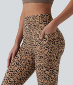 Legging d'entraînement taille haute gainant effet push-up imprimé léopard Halara UltraSculpt™ avec poches