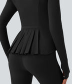 Veste d'équitation ajustée Softlyzero™ avec col montant, passe-pouces, poches, plis et fermeture éclair - Protection UPF50+