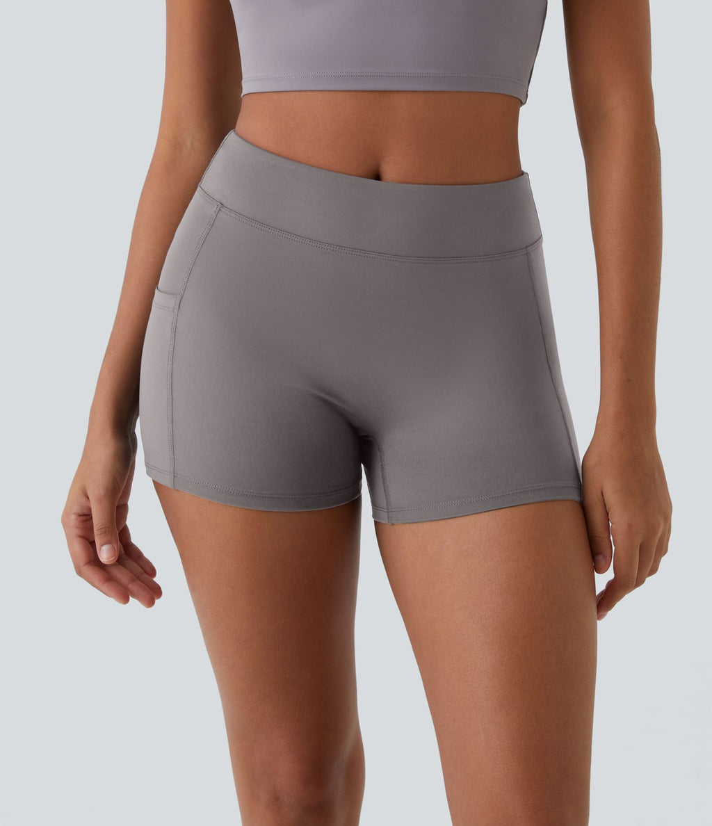 Short de yoga SoftlyZero™ Airy 8,8 cm taille haute poches latérales uni effet frais InstantCool