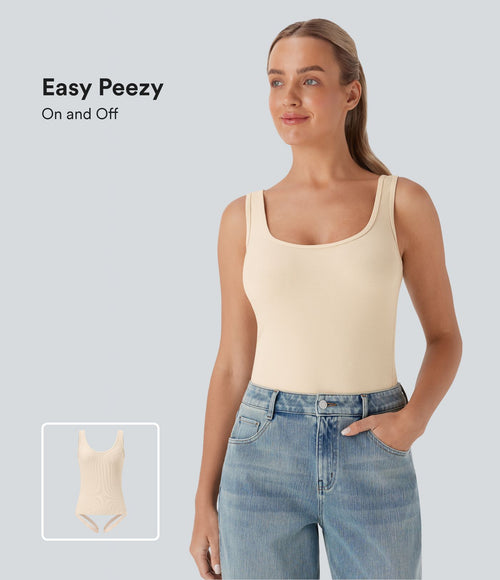 Body casual côtelé col U bretelles jambe ajustables - Easy Peasy