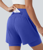 Short de yoga SoftlyZero™ Airy 2-en-1 taille ultra-haute effet frais InstantCool 17,5 cm avec poches