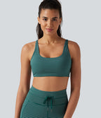 Brassière de sport yoga soutien léger col U à découpes rayé bonnets A-C