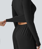 Combinaison workout SoftlyZero™ Airy manches longues trous pouces Cool Touch avec poches - Édition Easy Peasy