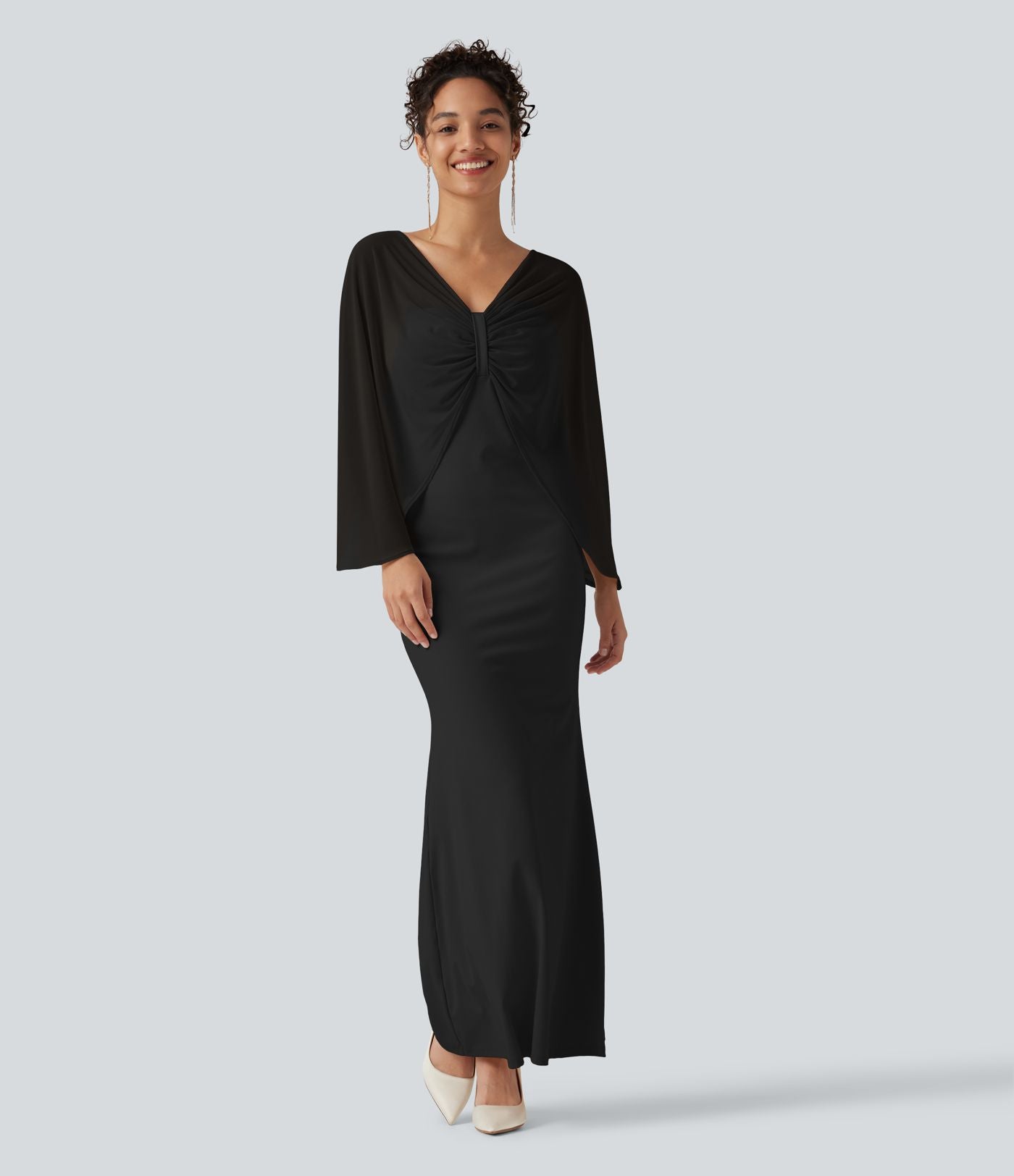 Robe maxi sirène SoftlyZero™ Plush bustier avec maintien intégré, coussinets amovibles et mesh contrasté