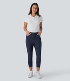 Pantalon de Golf Capri Taille Moyenne avec Poches Multiples, Coupe Fuselée, Séchage Rapide - Avec Poche pour Tees - Protection UPF40+