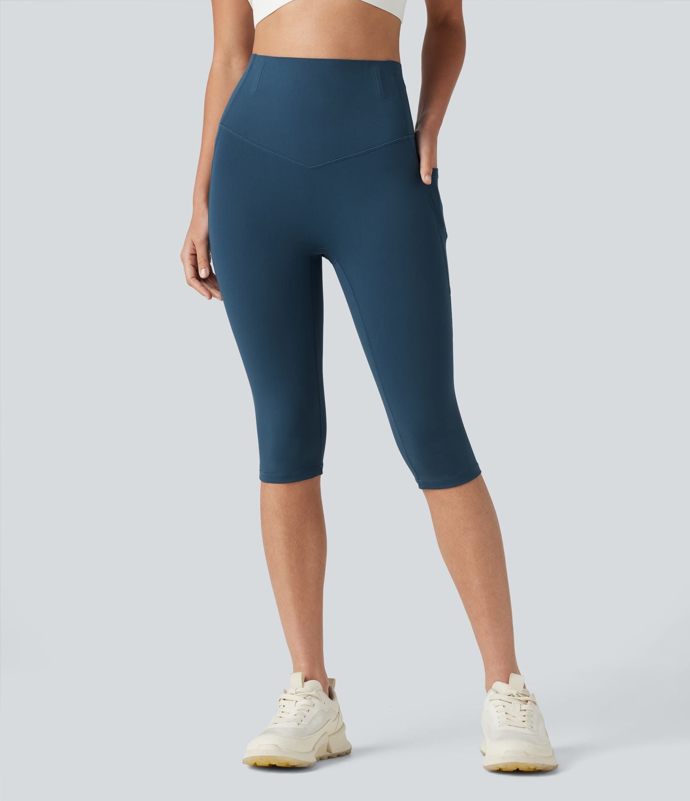 Legging corsaire de sport gainant Halara UltraSculpt™ taille haute, anti-roulis et gainant, avec poches