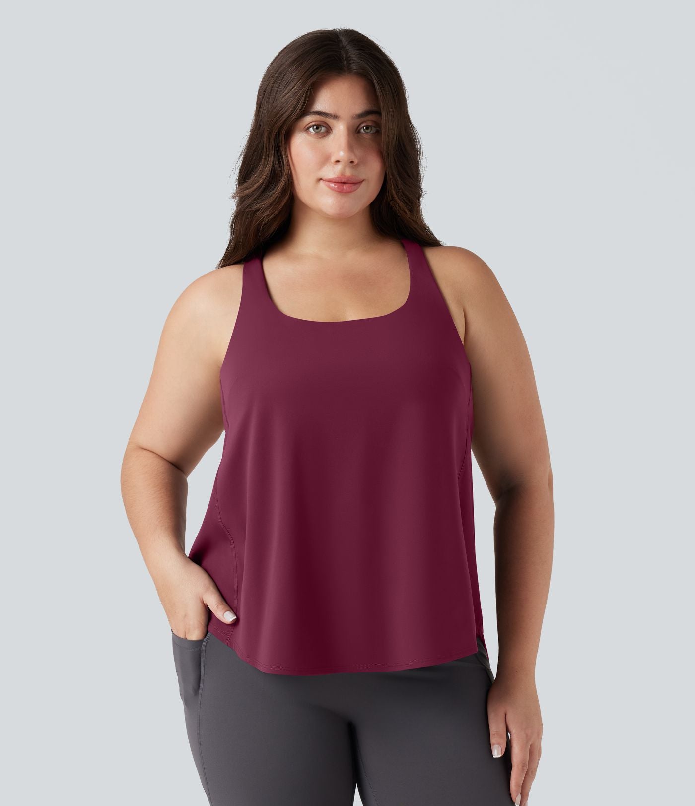 Débardeur running Halara UltraSculpt™ grande taille col rond ourlet arrondi