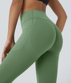 Legging corsaire d'entraînement gainant galbant taille haute avec effet scrunch et poches Halara UltraSculpt™