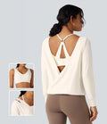 Top de sport yoga SoftlyZero™ Airy 2-en-1 découpe au dos toucher frais