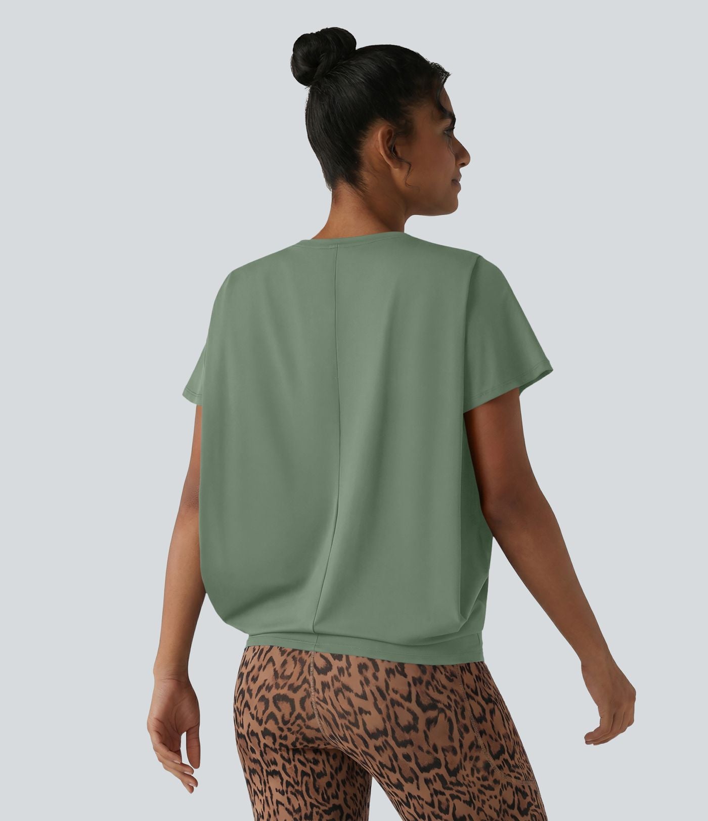 Haut de sport col rond manches courtes effet frais InstantCool avec fronces, protection solaire UPF50+