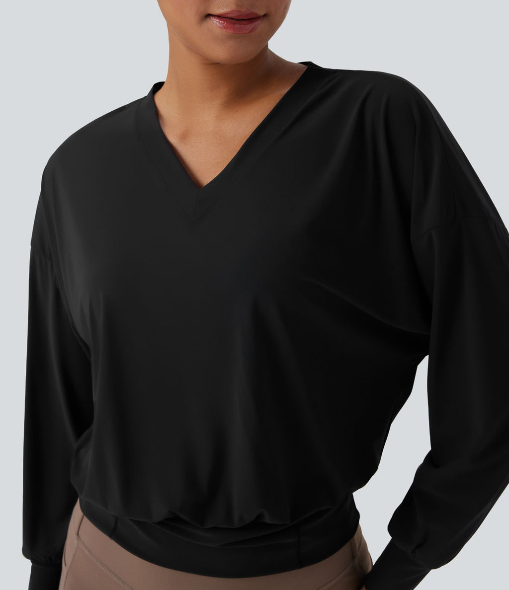 Top yoga sport oversize col V Cool Touch séchage rapide