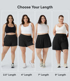 Short de yoga grande taille SoftlyZero™ Airy 2-en-1 taille très haute, à effet frais InstantCool, avec poches, 23 cm