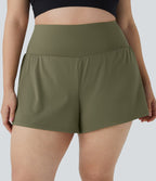 Short 8,8cm Sport Grande Taille 2 en 1 avec Poches Arrière et Poches Latérales Cachées