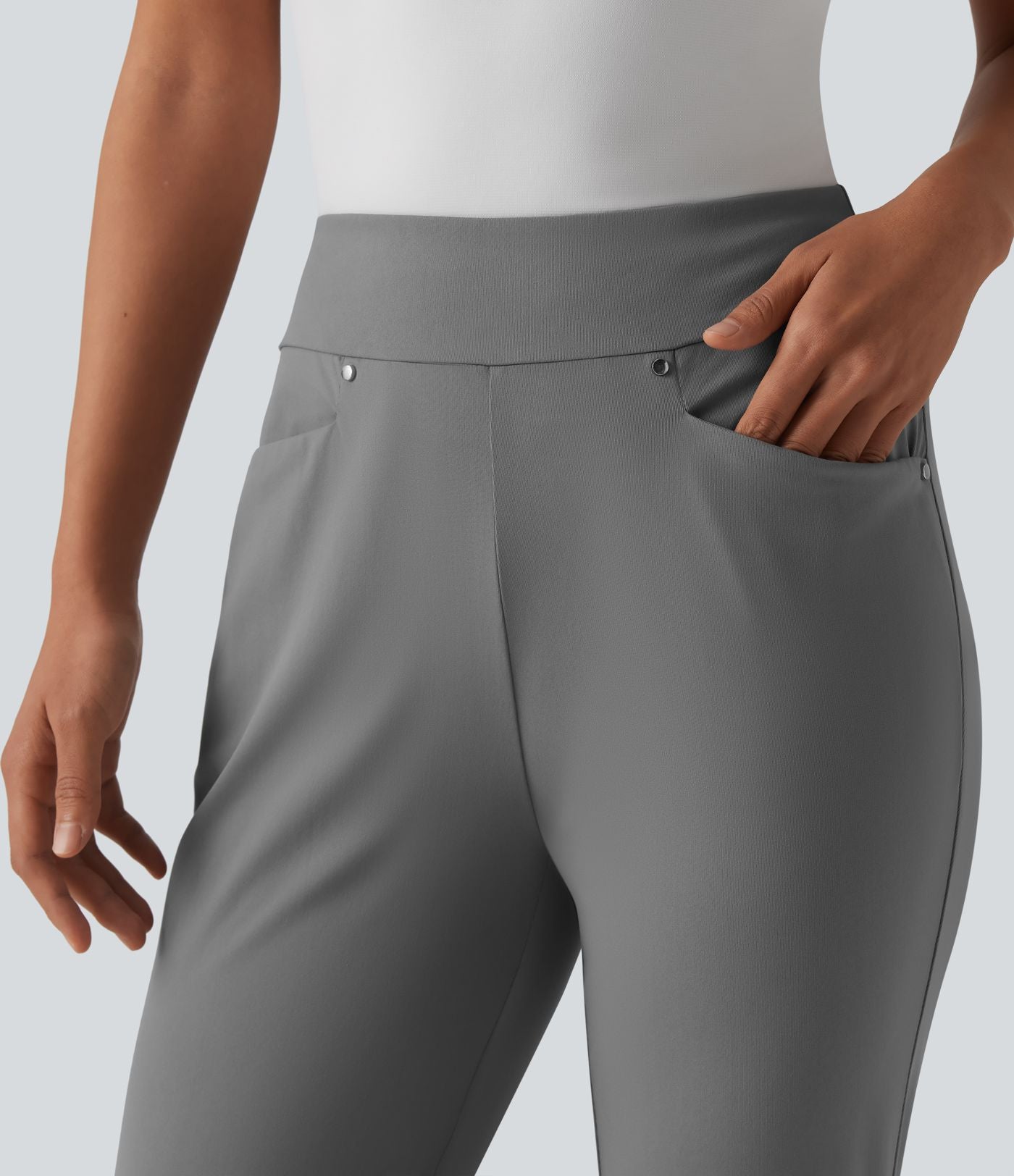 Pantalon de golf fuselé taille haute avec poches