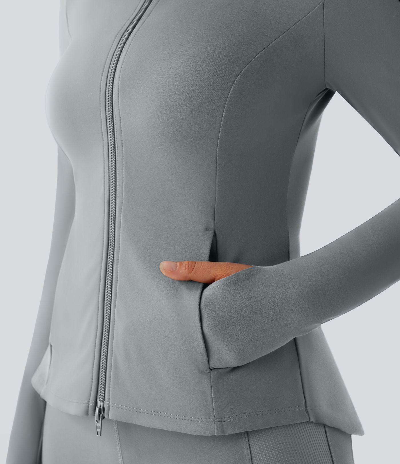 Veste d'équitation ajustée Softlyzero™ avec col montant, passe-pouces, poches, plis et fermeture éclair - Protection UPF50+