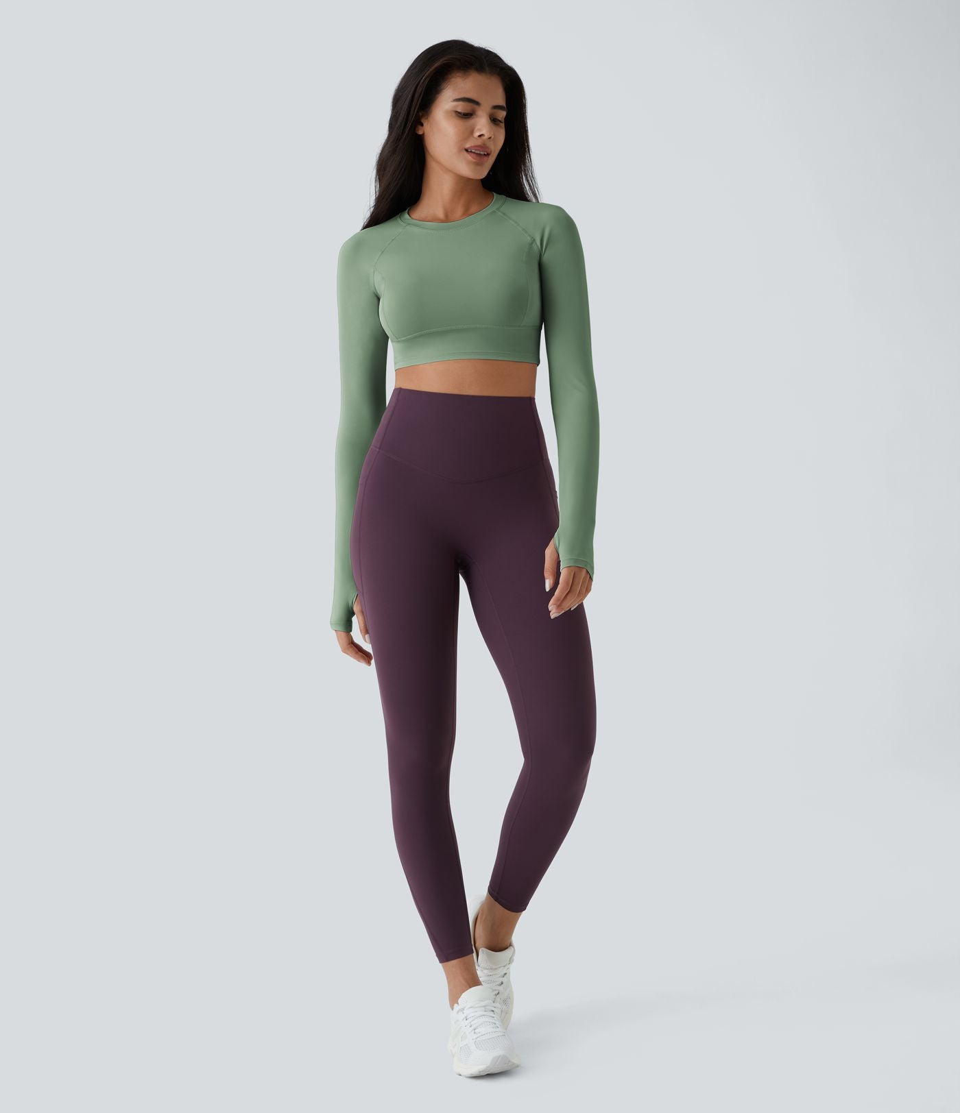 Top Sport Yoga Uni à Trou pour le Pouce Coupe Courte