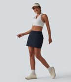 Jupe mini trapèze de golf 2-en-1 taille mi-haute avec poches