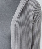 Cardigan long casual à capuche, manches longues et poches