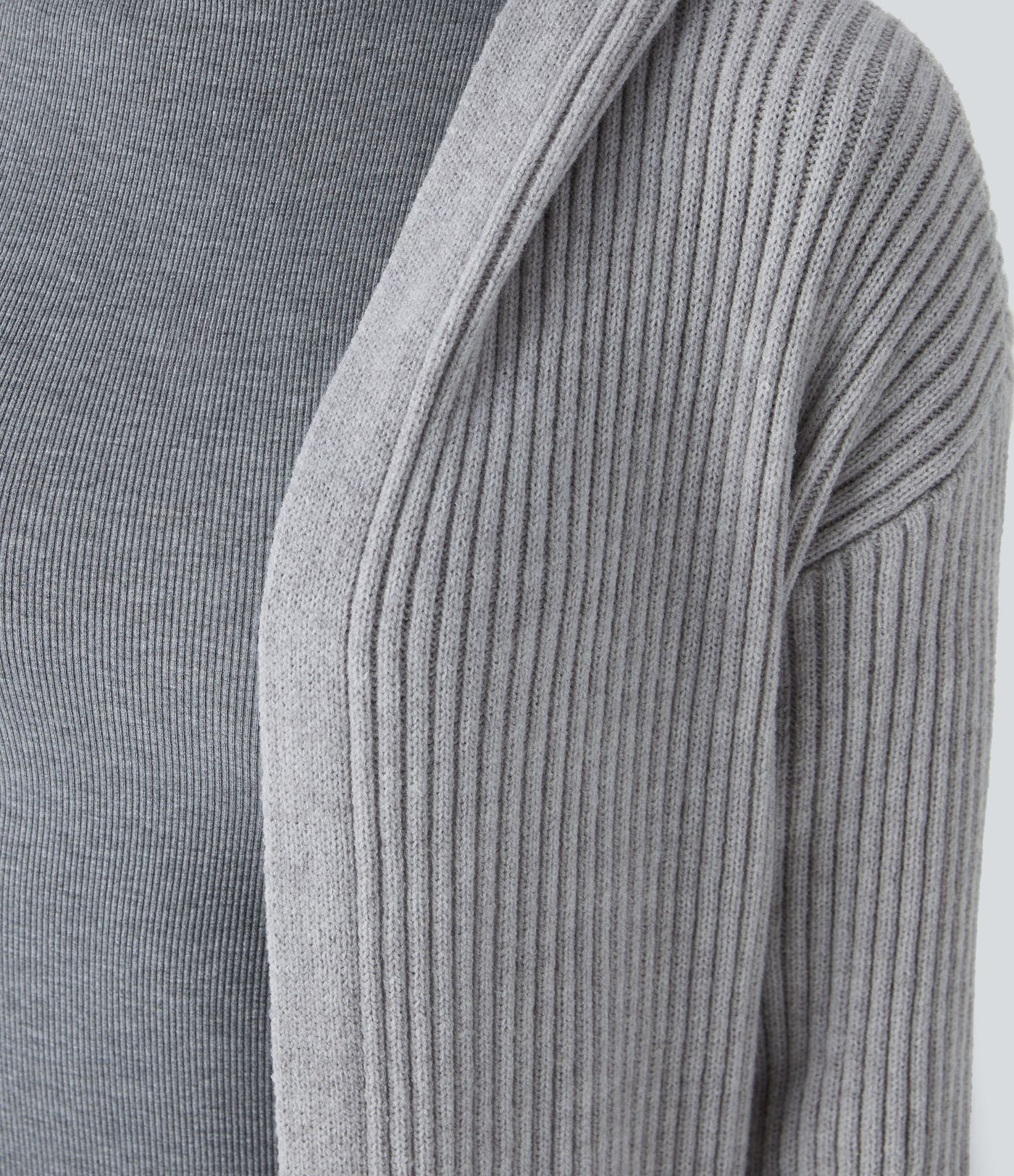 Cardigan long casual à capuche, manches longues et poches