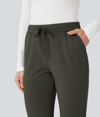 Pantalon de travail ajusté 7/8 repliable taille haute avec cordon de serrage Halara Flex™ DayStretch avec poches