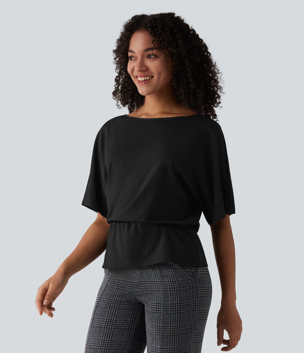 T-shirt de travail col bateau demi-manches
