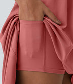 Breezeful™ Robe Casual 2 Pièces Dos Nu Haut Bas Poche Latérale Fluide Séchage Rapide