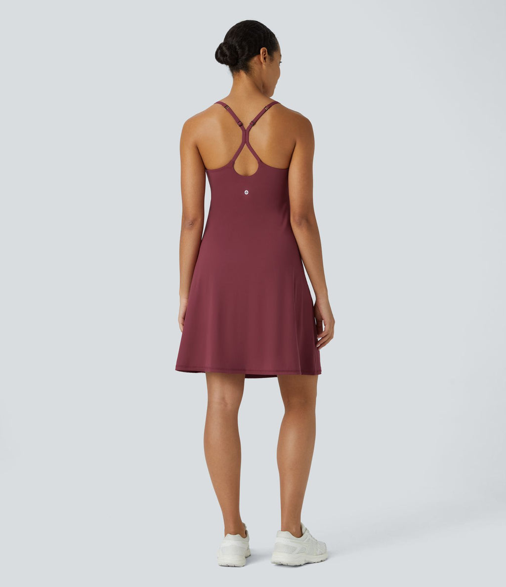 Softlyzero™ Airy Robe Sport Dos Nu Découpé Sangle Réglable Poche 2-en-1 Cool Touch Robe-Easy Peasy Edition-UPF50+ Plus Longue