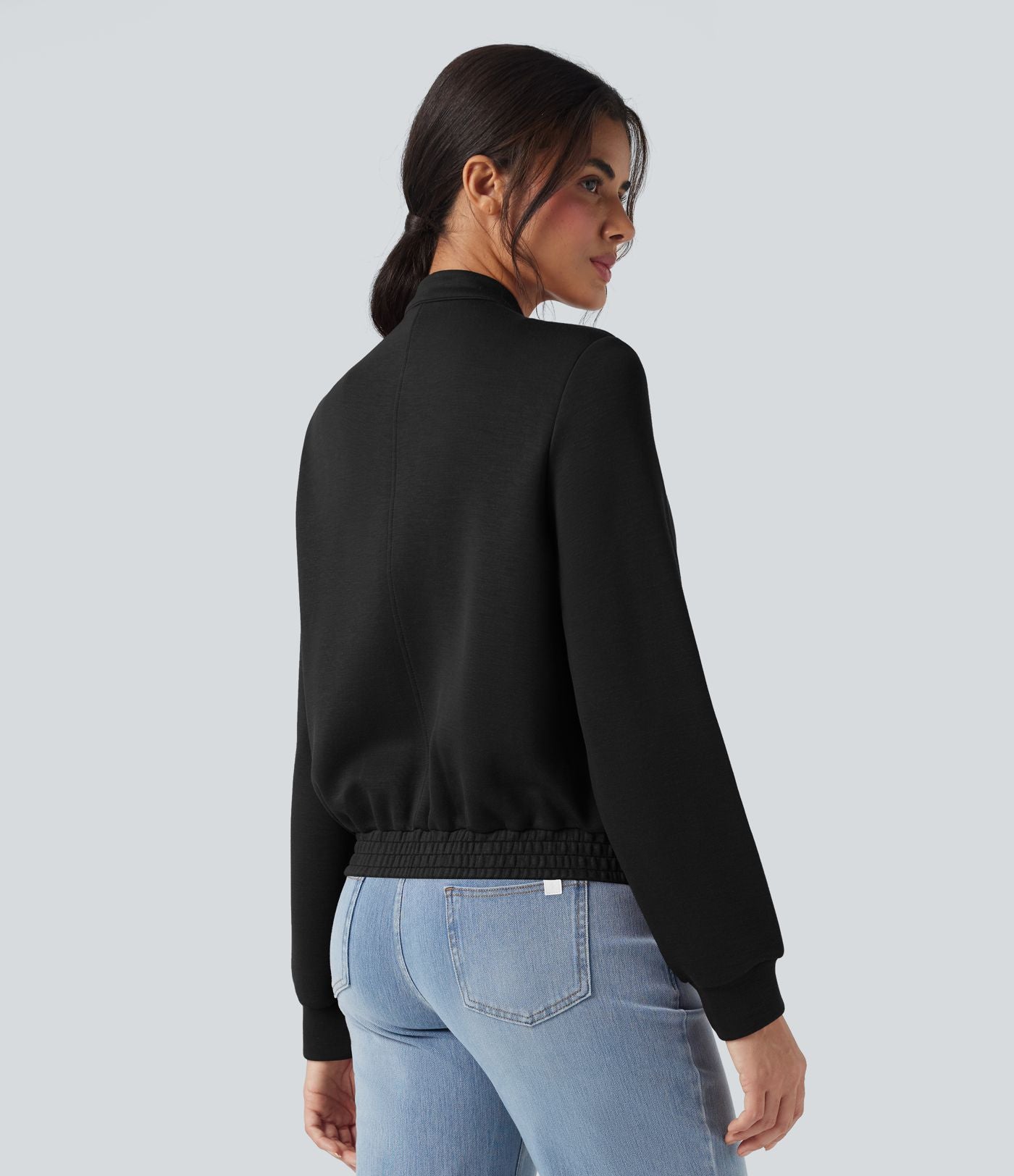 Veste bomber décontractée SpacerTek™ manches longues, col arrondi, avec poches