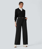 Chemise tailleur manches longues ourlet arrondi