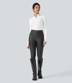 Legging 7/8 brillant taille haute avec poches