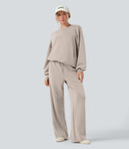 Sweat-shirt décontracté SpacerTek™ col rond, manches longues et dos croisé, avec poches